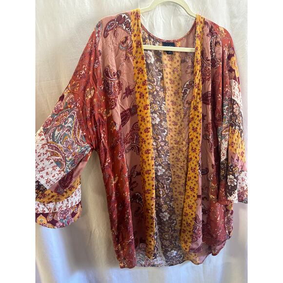 Daytrip Boho Patchwork Open Front Cardigan – Size M - Picture 1 of 7